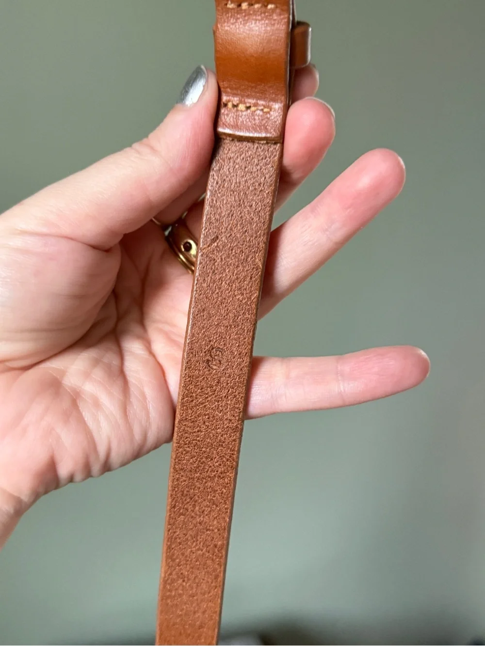J. Crew - Classic Leather Belt with Brass Buckle - Size S